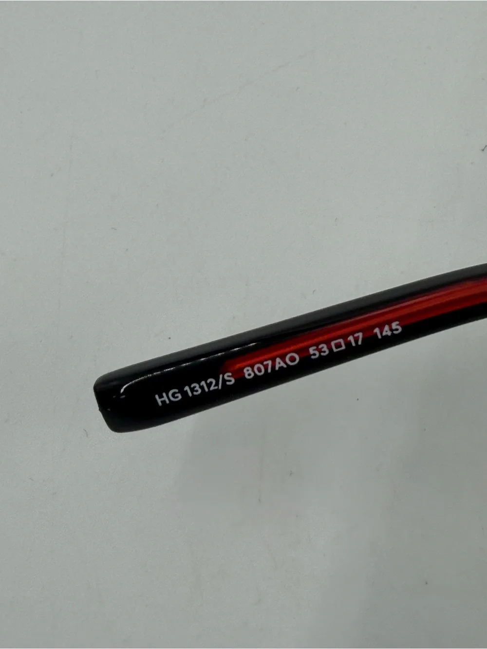 Hugo Boss Men’s HG 1312/S Black Red Rectangular Sunglasses 53 17 145